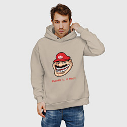 Толстовка оверсайз мужская Mario player 1, цвет: миндальный — фото 2