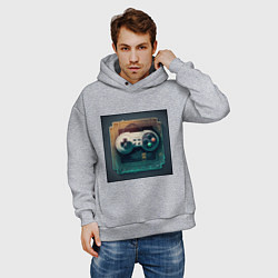 Толстовка оверсайз мужская Игровой джойстик, цвет: меланж — фото 2