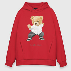 Толстовка оверсайз мужская Kung fu master, цвет: красный