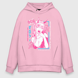 Толстовка оверсайз мужская Zero Two anime, цвет: светло-розовый