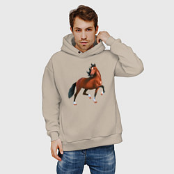 Толстовка оверсайз мужская Хакнэ, цвет: миндальный — фото 2