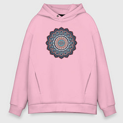 Толстовка оверсайз мужская Индийская Mandala, цвет: светло-розовый