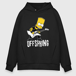 Толстовка оверсайз мужская Offspring Барт Симпсон рокер, цвет: черный