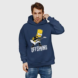 Толстовка оверсайз мужская Offspring Барт Симпсон рокер, цвет: тёмно-синий — фото 2