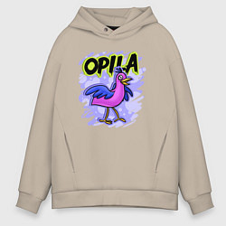 Толстовка оверсайз мужская Opila Bird, цвет: миндальный