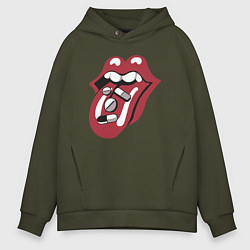 Толстовка оверсайз мужская Rolling stones pills, цвет: хаки