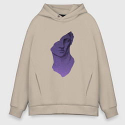 Толстовка оверсайз мужская Давид силуэт статуя, цвет: миндальный
