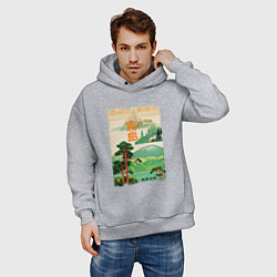 Толстовка оверсайз мужская Япония винтаж, цвет: меланж — фото 2