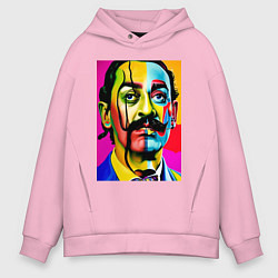Толстовка оверсайз мужская Salvador Dali, цвет: светло-розовый