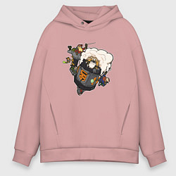 Толстовка оверсайз мужская Бригада Deep Rock Galactic, цвет: пыльно-розовый