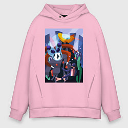 Толстовка оверсайз мужская Subnautica морские чудовища, цвет: светло-розовый