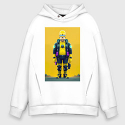 Толстовка оверсайз мужская Homer Simpson - cyberpunk, цвет: белый