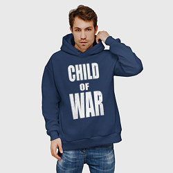 Толстовка оверсайз мужская Child of war, цвет: тёмно-синий — фото 2