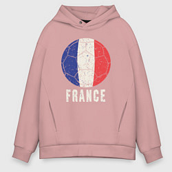 Толстовка оверсайз мужская Футбол Франции, цвет: пыльно-розовый