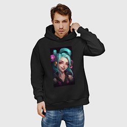 Толстовка оверсайз мужская Jinx art Arcane League of Legends, цвет: черный — фото 2