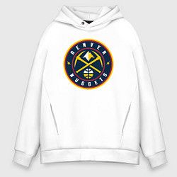 Толстовка оверсайз мужская Denver Nuggets, цвет: белый