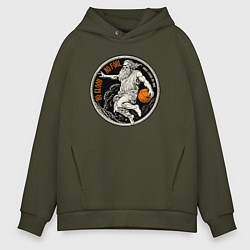 Толстовка оверсайз мужская Нет крови нет фола, цвет: хаки