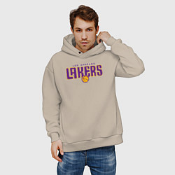 Толстовка оверсайз мужская Team Lakers, цвет: миндальный — фото 2