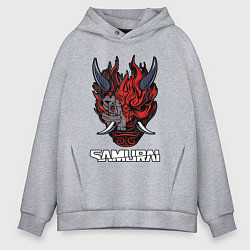 Толстовка оверсайз мужская Samurai logo, цвет: меланж