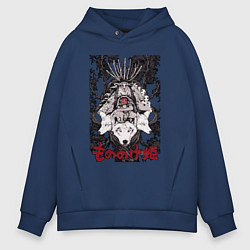Толстовка оверсайз мужская Mononoke all on the tree, цвет: тёмно-синий