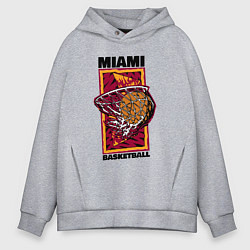 Толстовка оверсайз мужская Miami Heat shot, цвет: меланж