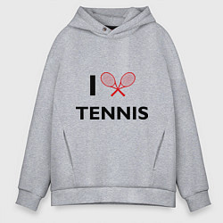 Толстовка оверсайз мужская I Love Tennis, цвет: меланж