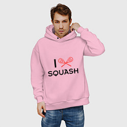 Толстовка оверсайз мужская I Love Squash, цвет: светло-розовый — фото 2