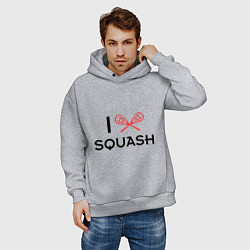 Толстовка оверсайз мужская I Love Squash, цвет: меланж — фото 2