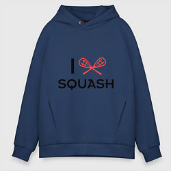 Толстовка оверсайз мужская I Love Squash, цвет: тёмно-синий