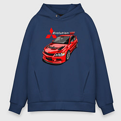 Толстовка оверсайз мужская Lancer Evolution 8, цвет: тёмно-синий