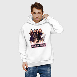 Толстовка оверсайз мужская Rose Blackpink kpop, цвет: белый — фото 2