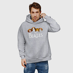 Толстовка оверсайз мужская Бигли, цвет: меланж — фото 2