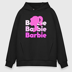 Толстовка оверсайз мужская Логотип Барби объемный, цвет: черный