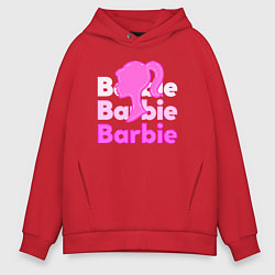 Толстовка оверсайз мужская Логотип Барби объемный, цвет: красный