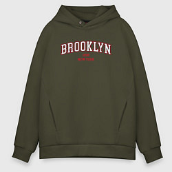 Толстовка оверсайз мужская Brooklyn New York, цвет: хаки