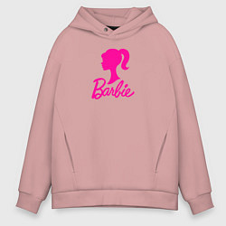 Толстовка оверсайз мужская Розовый логотип Барби, цвет: пыльно-розовый