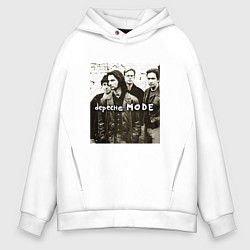 Толстовка оверсайз мужская Depeche Mode - Devotional Tour Retro 01, цвет: белый