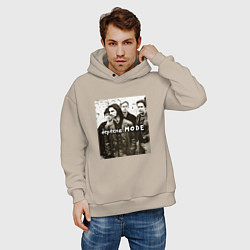 Толстовка оверсайз мужская Depeche Mode - Devotional Tour Retro 01, цвет: миндальный — фото 2