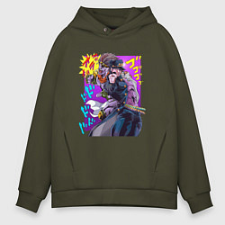 Толстовка оверсайз мужская Джотаро - Jojo, цвет: хаки