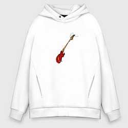 Толстовка оверсайз мужская Абстрактная гитара, цвет: белый