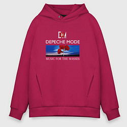 Толстовка оверсайз мужская Depeche Mode - Music for the Masses logo, цвет: маджента