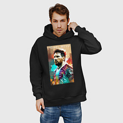 Толстовка оверсайз мужская Lionel Messi - football - striker, цвет: черный — фото 2