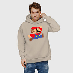 Толстовка оверсайз мужская Пиксельный Марио, цвет: миндальный — фото 2
