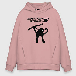 Толстовка оверсайз мужская Counter strike 2 мем, цвет: пыльно-розовый