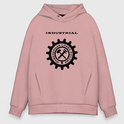 Толстовка оверсайз мужская Industrial - Инженерная Слава России, цвет: пыльно-розовый