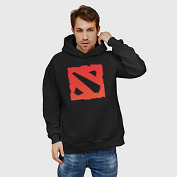 Толстовка оверсайз мужская Dota 2 логотип, цвет: черный — фото 2