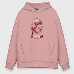 Толстовка оверсайз мужская Depeche Mode - Skull Fletch, цвет: пыльно-розовый