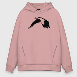 Толстовка оверсайз мужская Орёл в полёте трафарет, цвет: пыльно-розовый