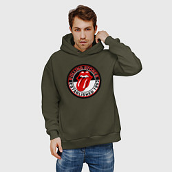 Толстовка оверсайз мужская Rolling Stones established 1962, цвет: хаки — фото 2