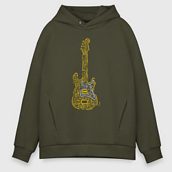 Толстовка оверсайз мужская My guitar, цвет: хаки